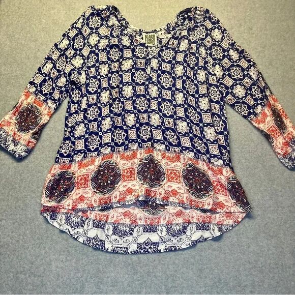 beachlunchlounge Tops - Beach Lunch Lounge Women’s Tunic Boho Ultralight Multi Blue Red size 2X